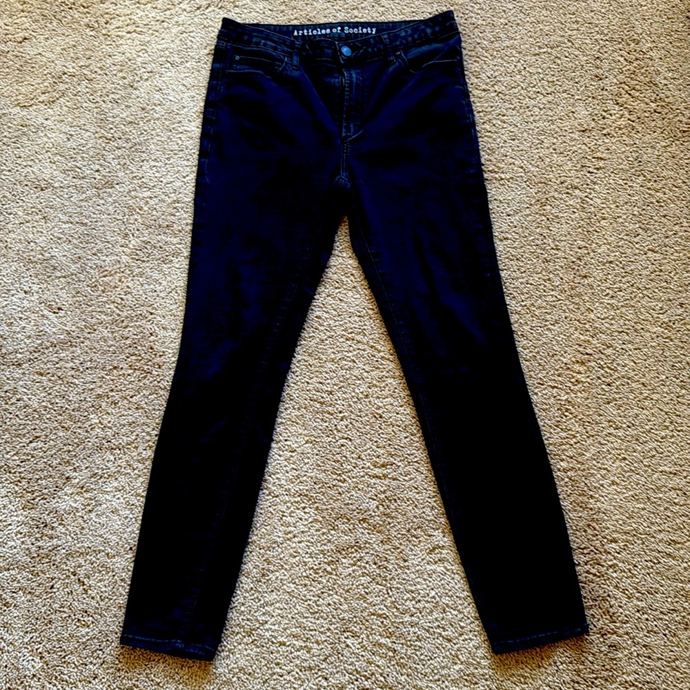 Articles of Society Black Coated Jeans